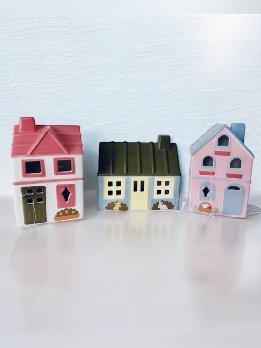 Target Bullseye Ceranic Spring Light Up Houses Full Set